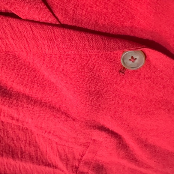 Red Textured Single-Button Blazer - Picture 4 of 7